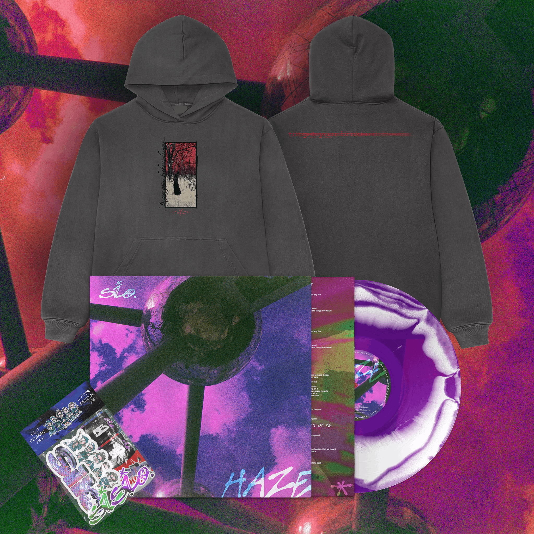 HAZE Vinyl Broken Dreams Hoodie Bundle | Black